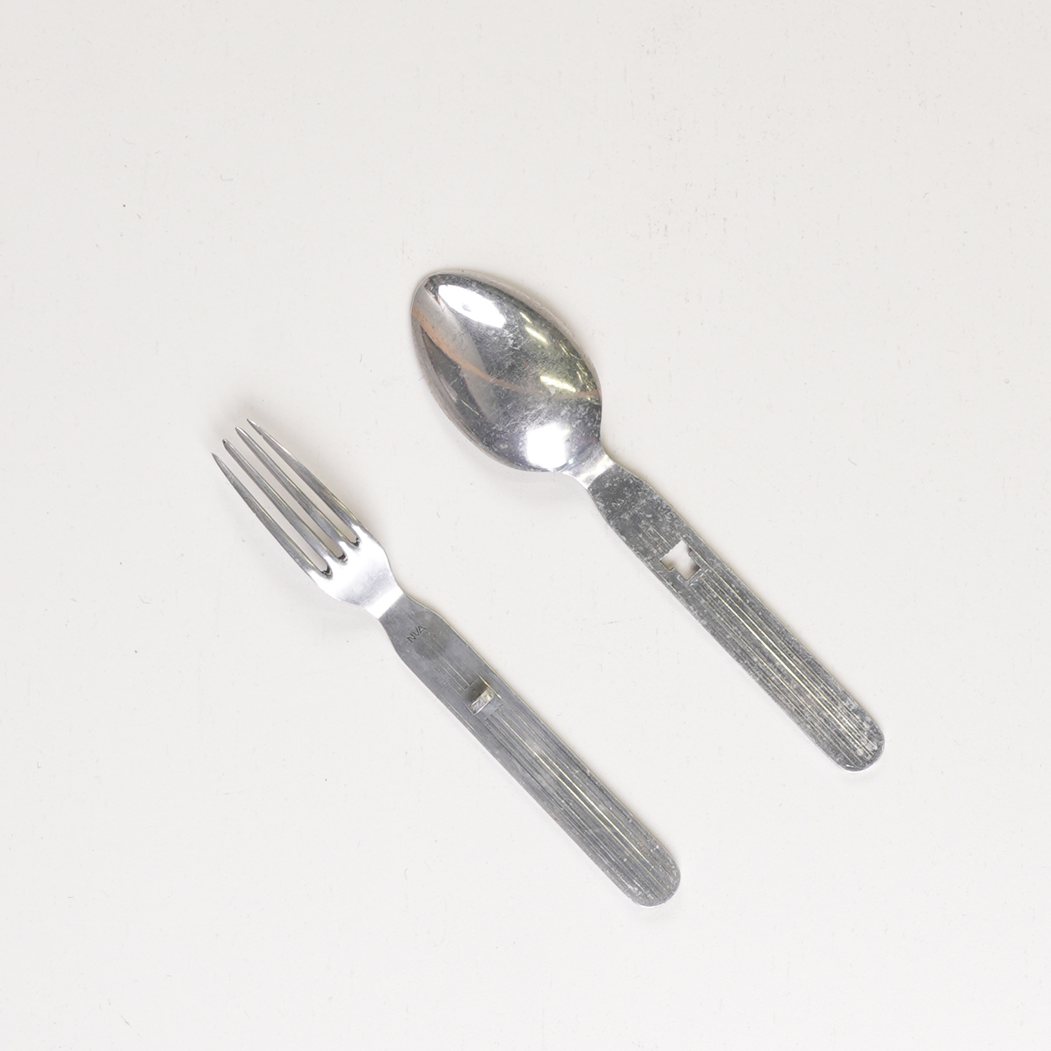 Vintage East German Army Fork & Spoon Set