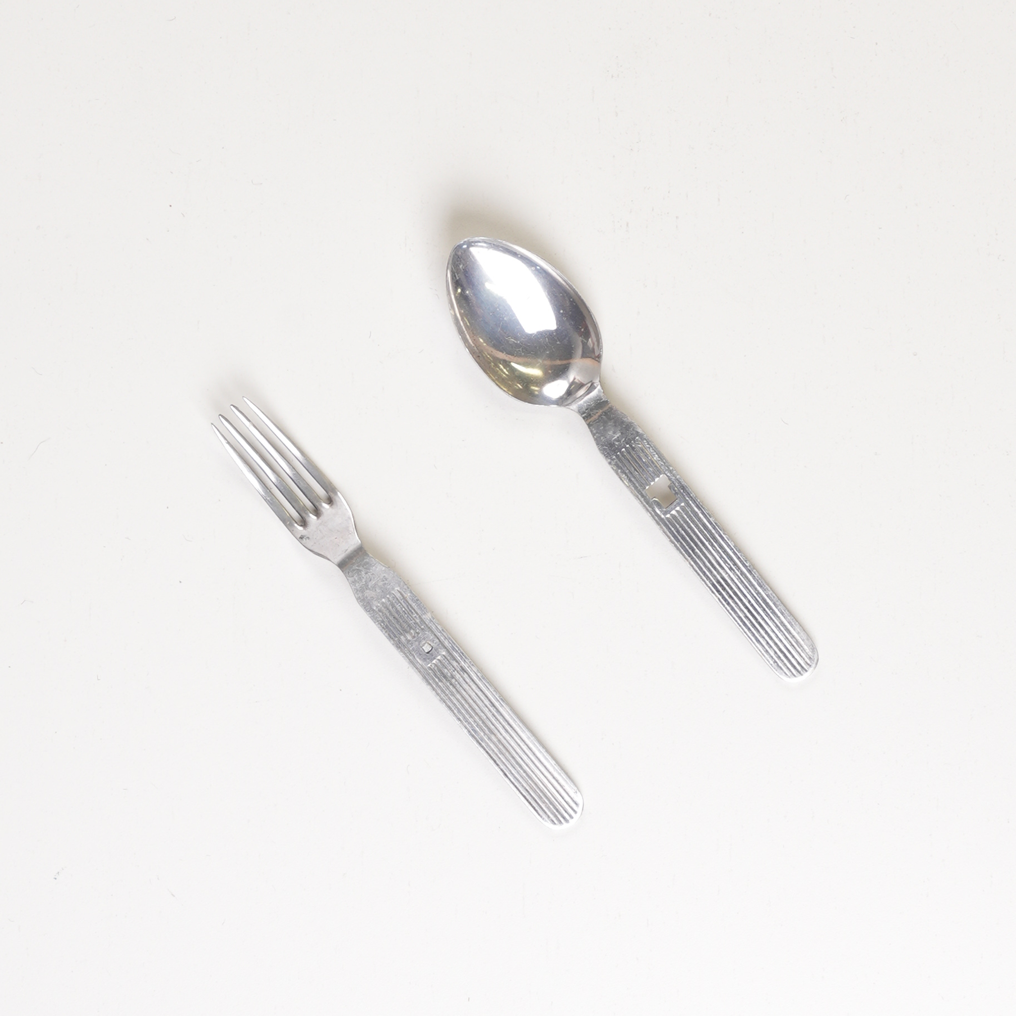 Vintage East German Army Fork & Spoon Set