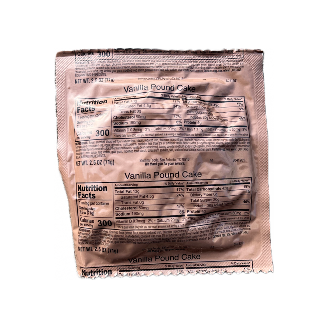 Vanilla Pound Cake - USGI MRE Dessert Snack
