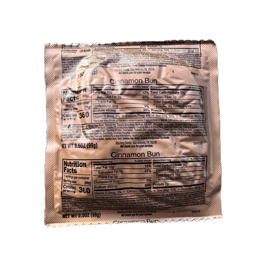 Cinnamon Bun MRE Dessert - USGI Military Ration