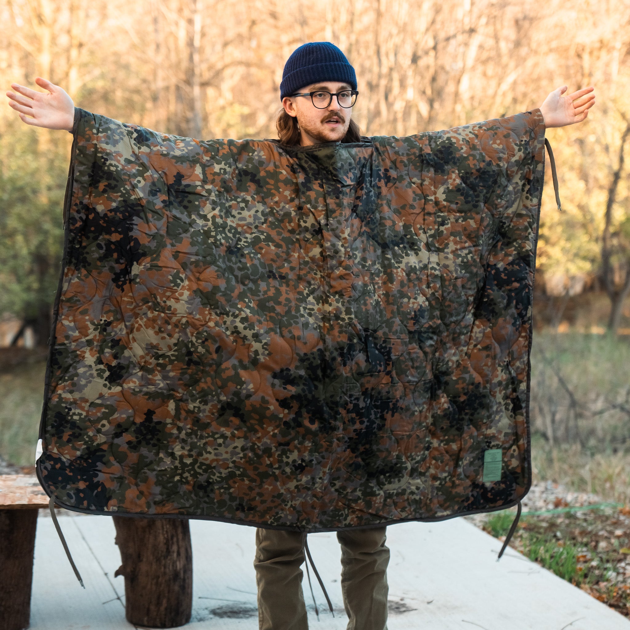 Mil-Tec Flecktarn Poncho Liner with Stuff Sack