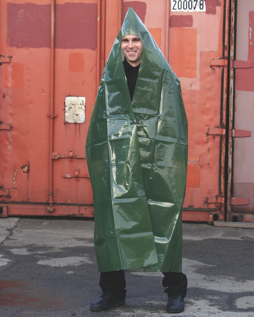 Vintage East German Military Poncho - Waterproof Vinyl