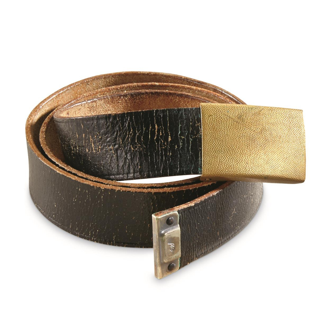 Authentic German Navy Leather Belt