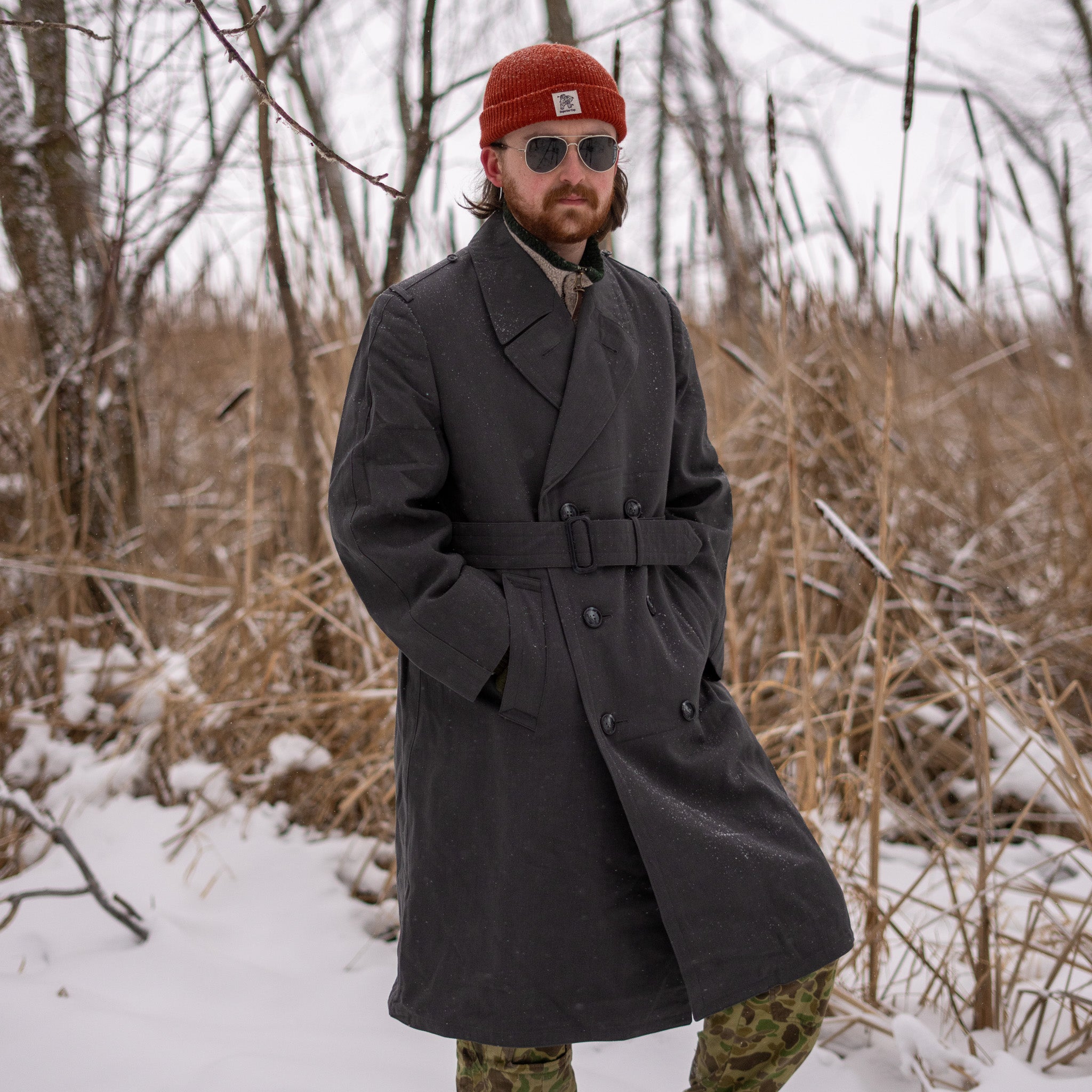 Men's German Wool Overcoat with Plastic Buttons