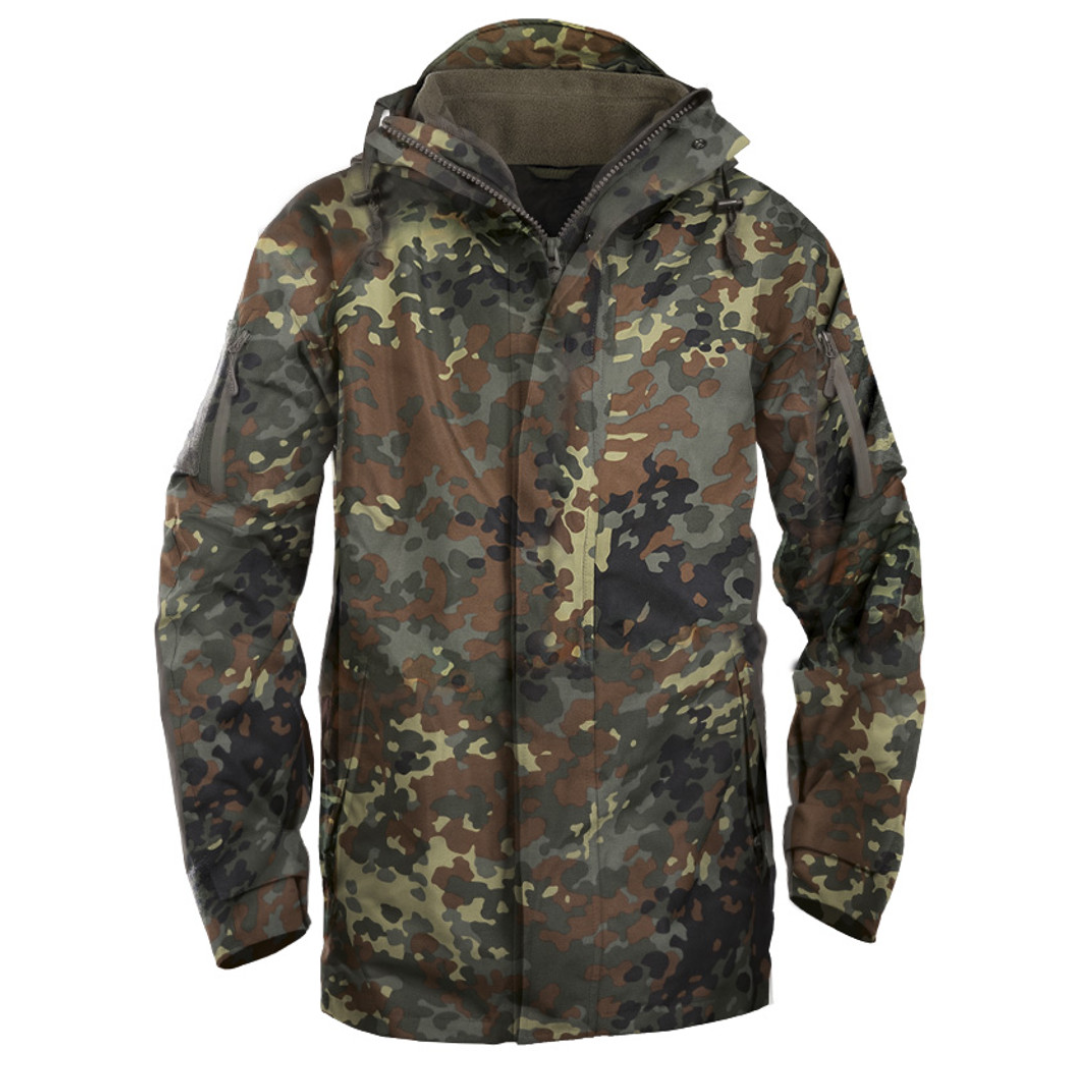 Mil-Tec Flecktarn Waterproof Jacket with Fleece Liner