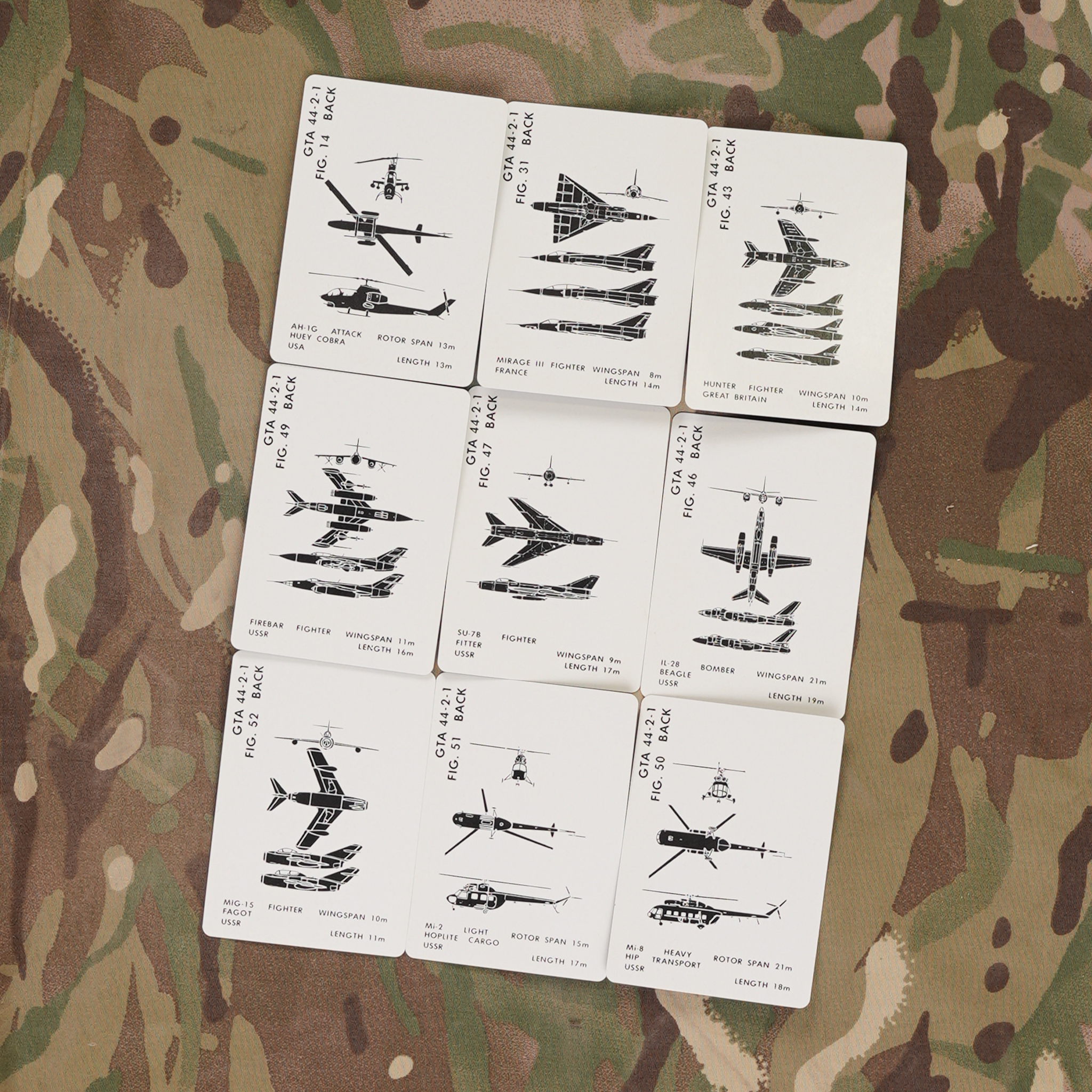 Vintage Aircraft ID Cards for Aviation Enthusiasts