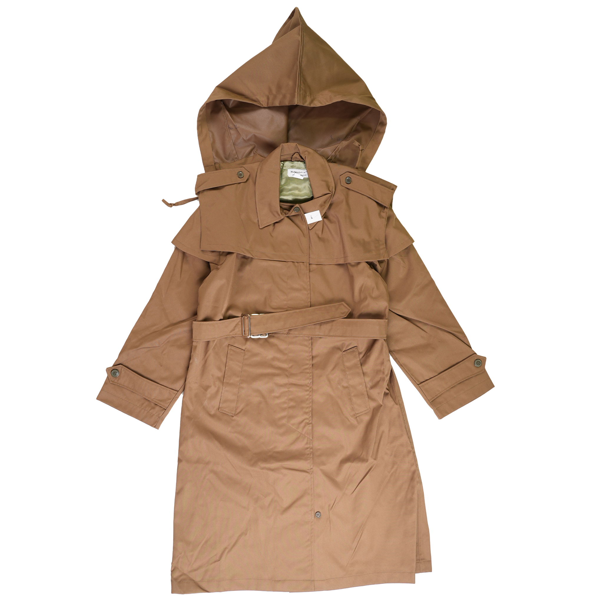 Waterproof Romanian Trenchcoat with Hood & Belt