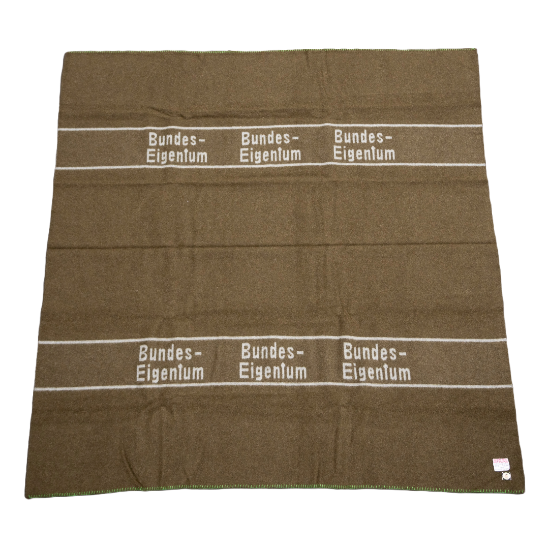 German Olive Wool Military Blanket – Bundeswehr Issue
