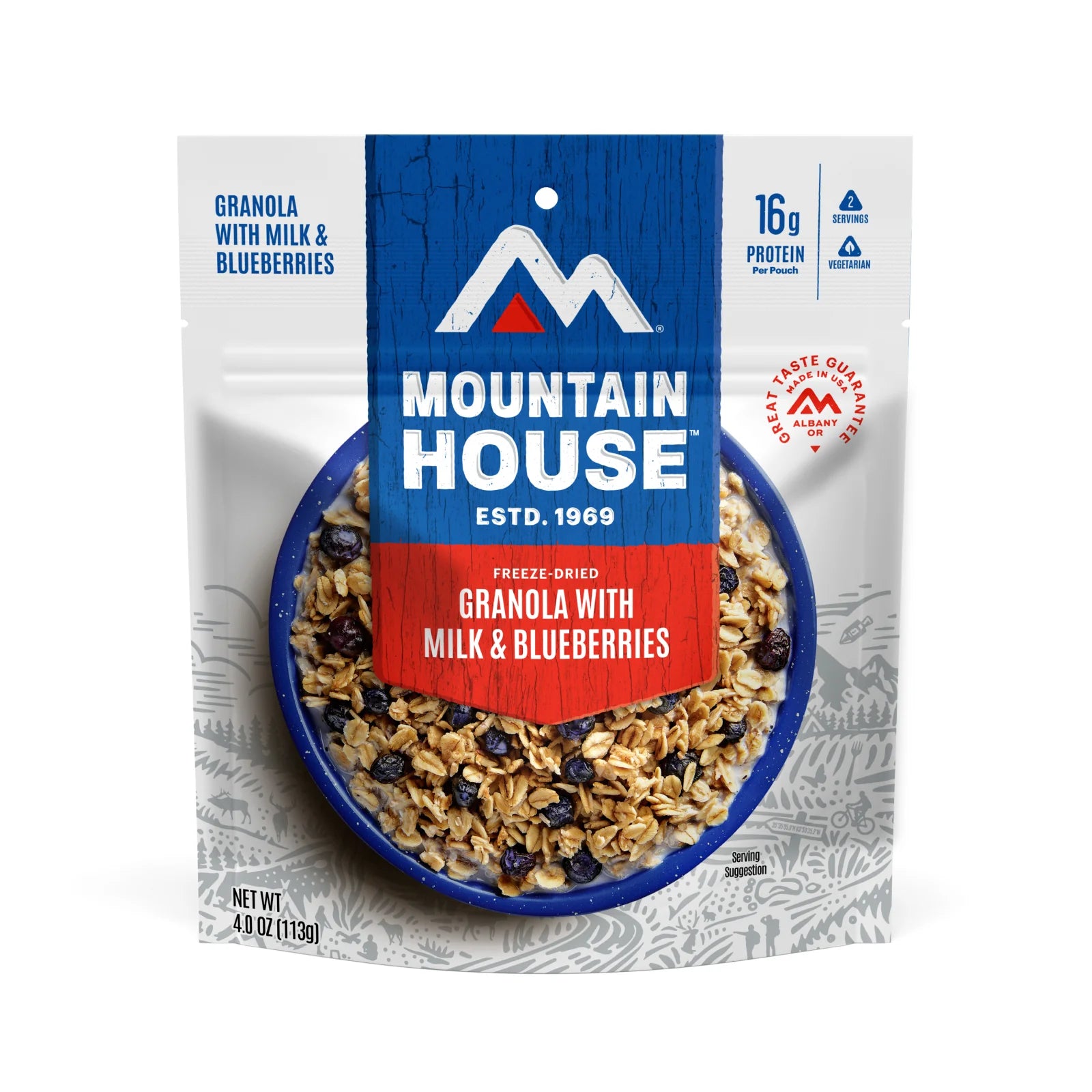 Blueberry Granola with Milk for Breakfast
