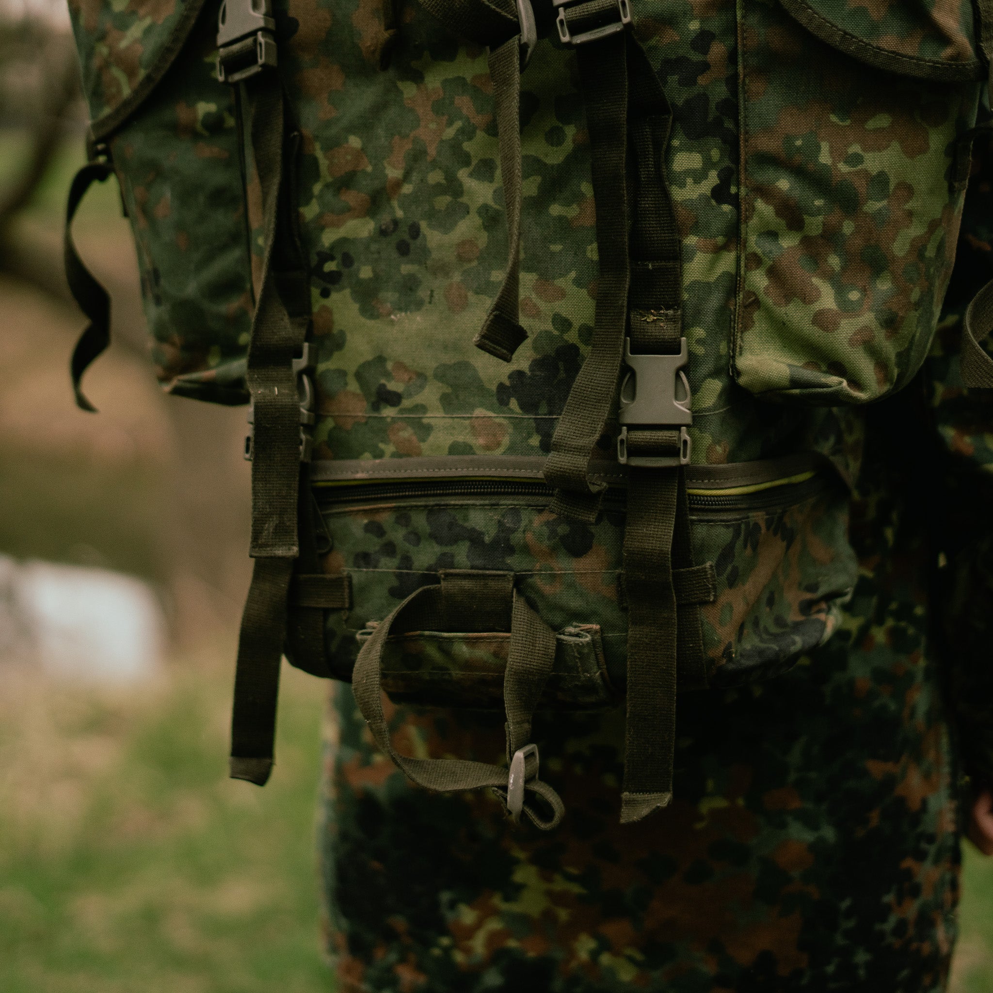 German Flecktarn Military Backpack for Outdoor Use