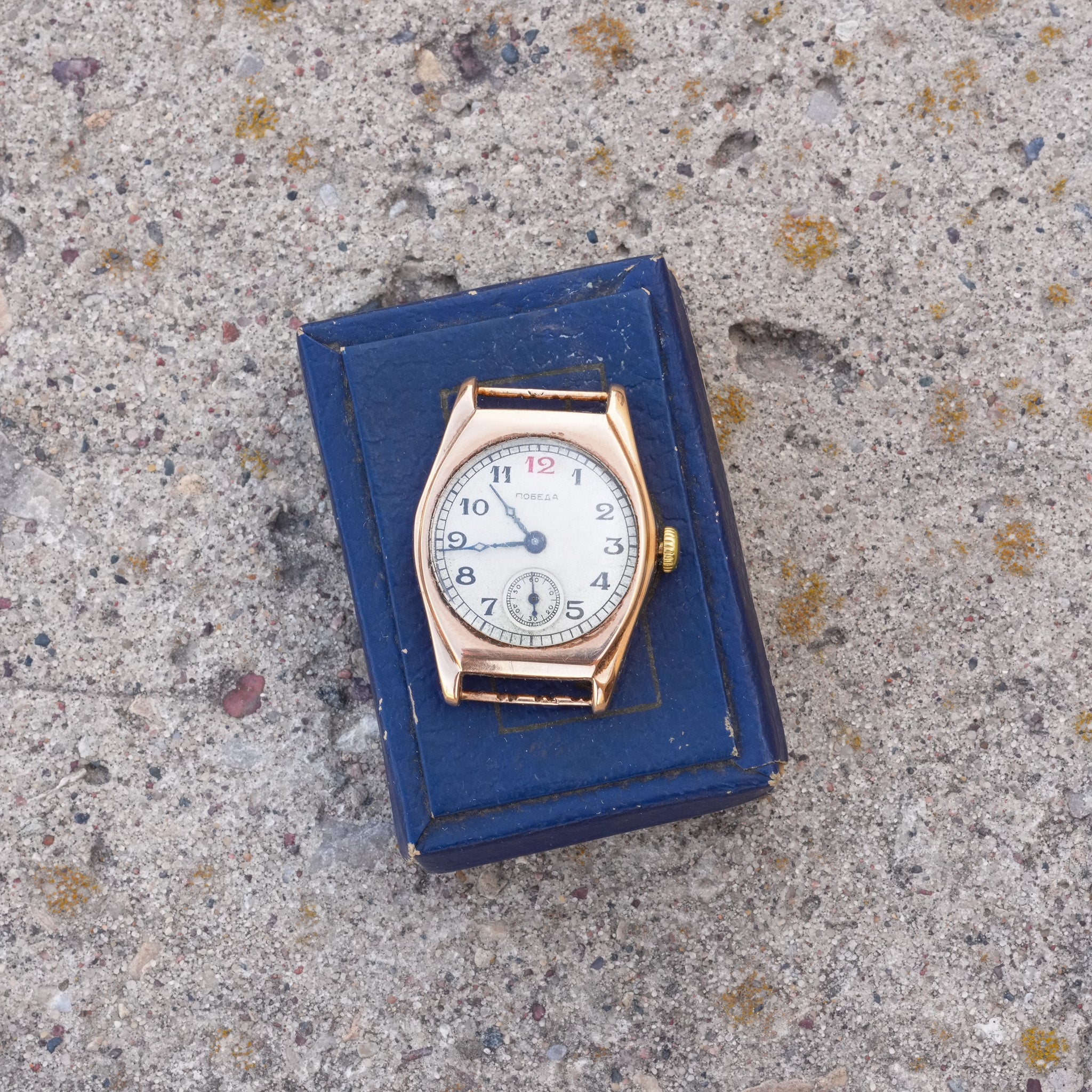 Vintage Pobeda 14k Gold Watch - Original Papers