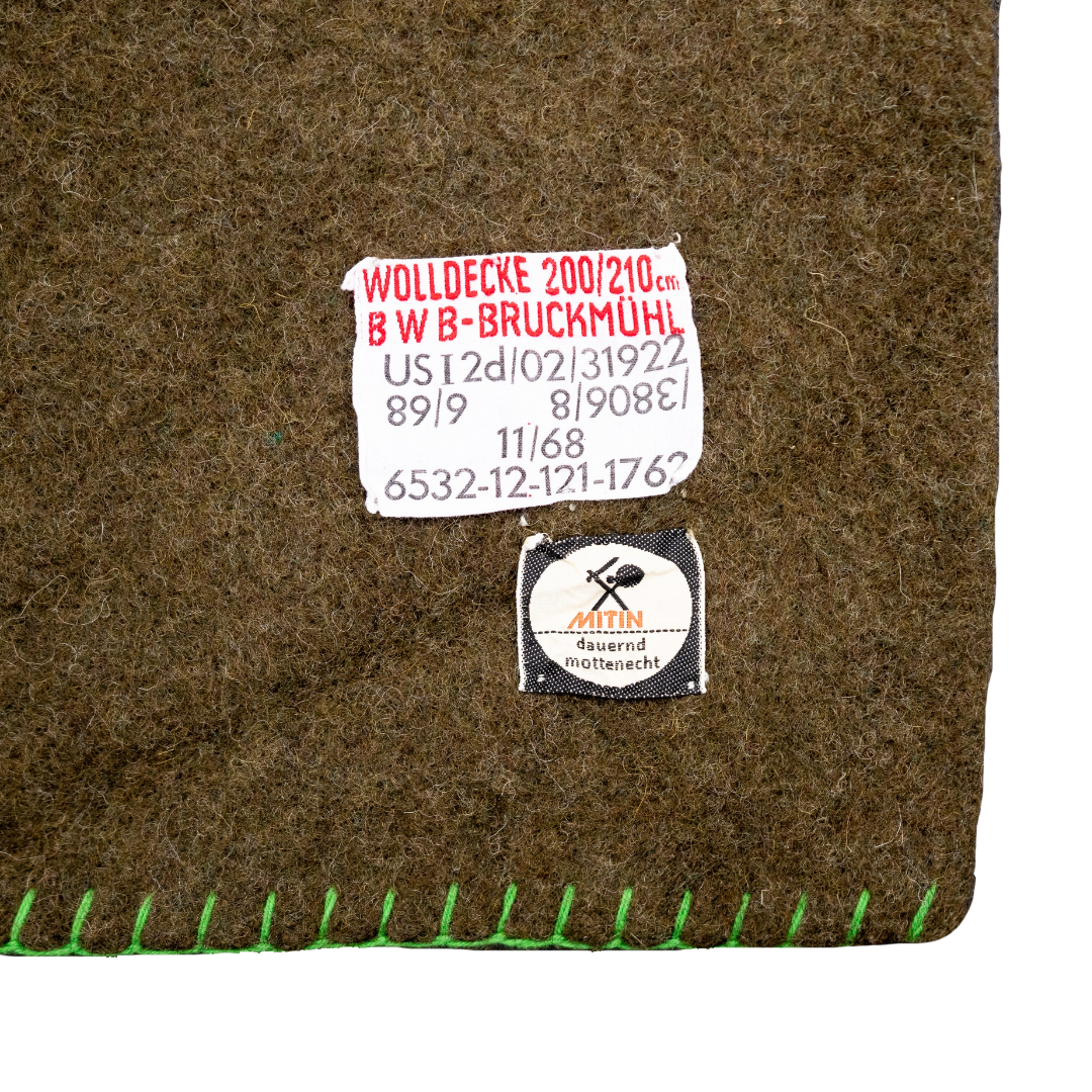 German Army Wool Blanket - Olive Drab, Heavy Duty